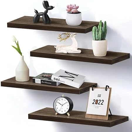 Just like this Set of 2 Natural Wood Floating Shelves - Deep Wall Shelves for Bedroom - Bathroom Shelves for Room Wall - Kitchen Floating Shelf - Golden Oak Shelves - 16D x 6W x 1,20 H (Light Walnut)